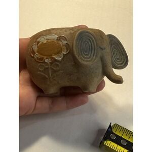 Vtg Small Art Pottery Clay ELEPHANT Stick or Hat Pin Holder Figurine Japan
